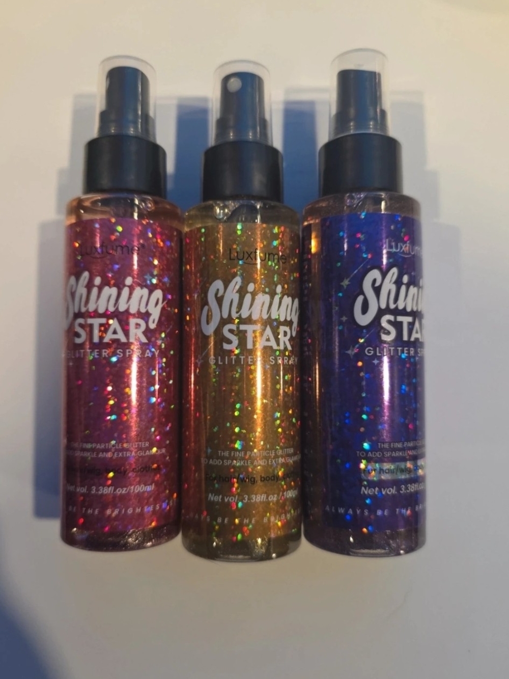 Shining Star Glitter Spray Bundle  - Pink, Gold, Purple